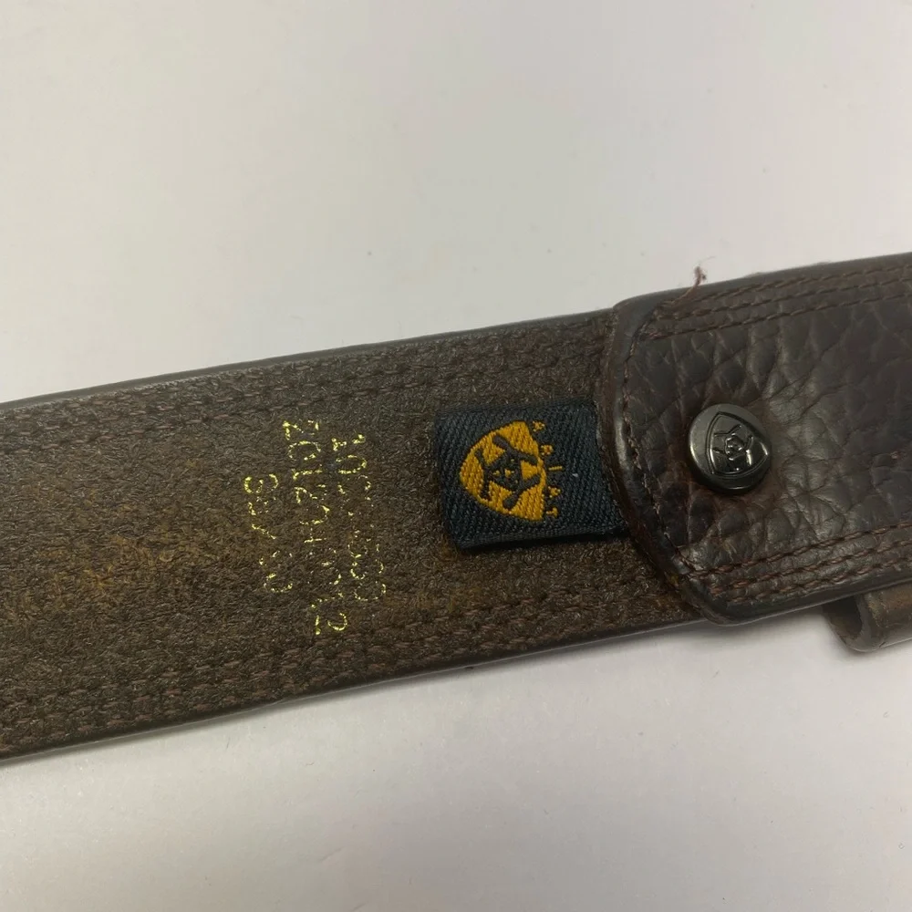 Ariat Brown Leather Belt with Silver Buckle